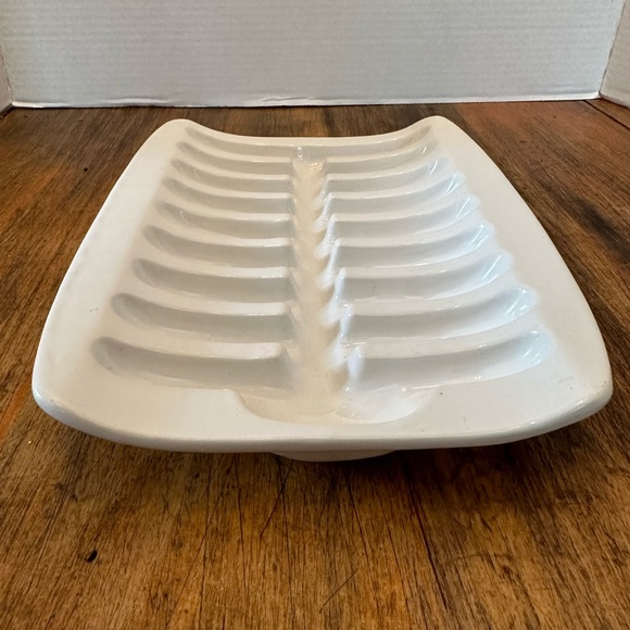 Vintage Ceramic Asparagus Tray or Roasting Dish - White, Vintage - Made in Japan - Picture 2 of 7